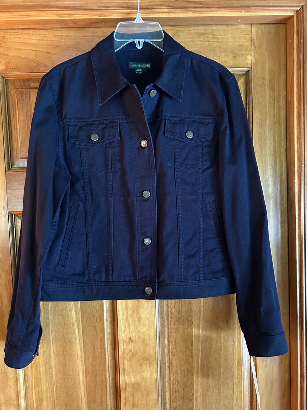 Lauren Jeans Company Dark Navy Button-Front Jean Jacket